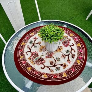 Taplak Bundar Batik Tulis Kupu-Kupu dan Bunga Istimewa
