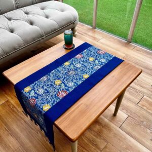 Table Runner Bunga Seruni Biru 