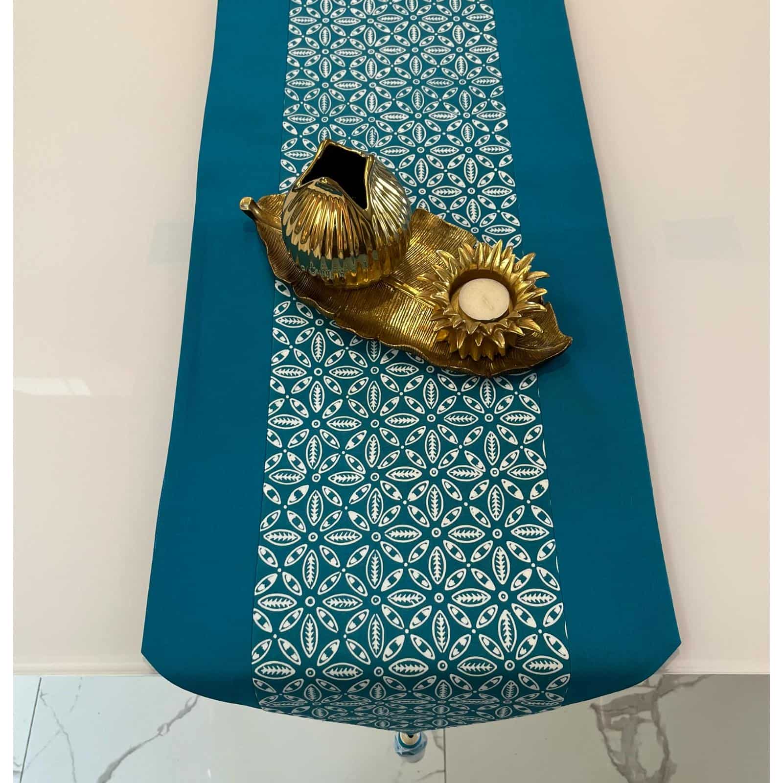 Table Runner Batik Kawung Tosca