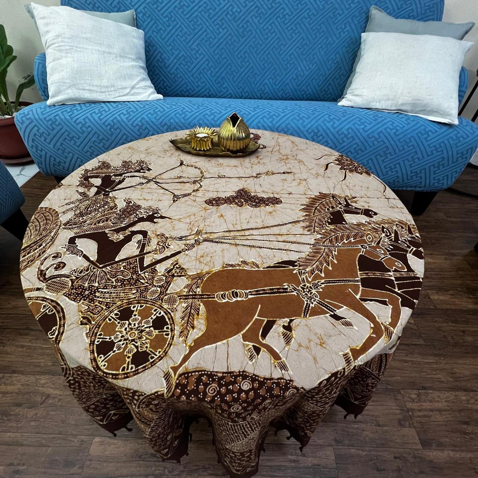 Taplak Meja Bundar Batik Tulis