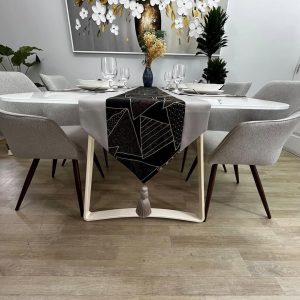 Table Runner Motif Tambal dengan Tassel