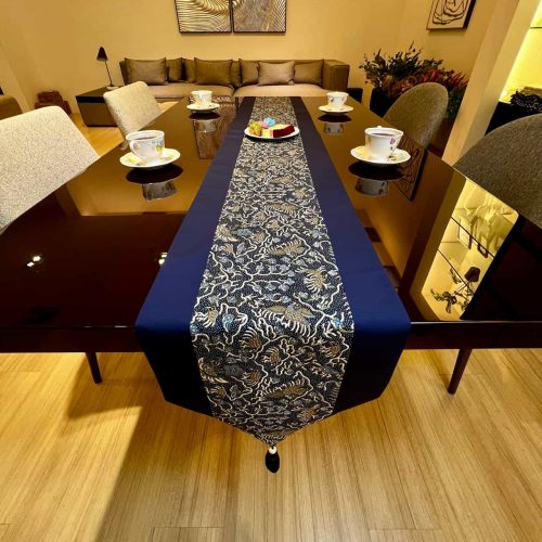 Table Runner Batik Cap Motif Keongan Cecek Elegan