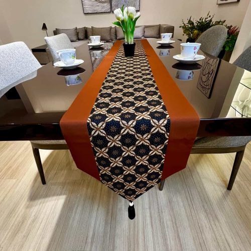 Table Runner Batik Cap Motif Sogan Elegan