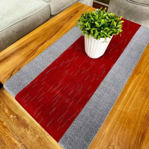 Table Runner Bahan Halus - Gerimis Nuansa Orange Istimewa Reversible