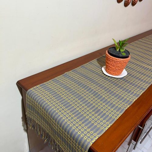 Table Runner Tenun Baduy Abu-abu