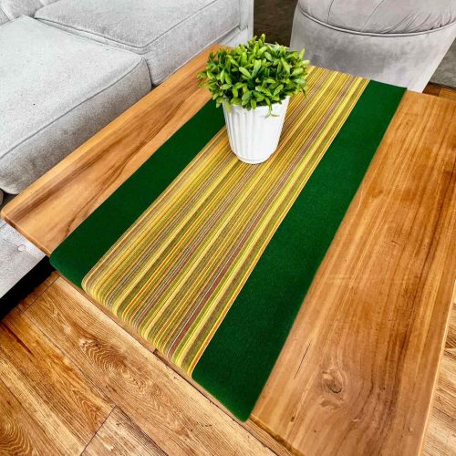 Table Runner Tenun Lurik Nuansa Kuning